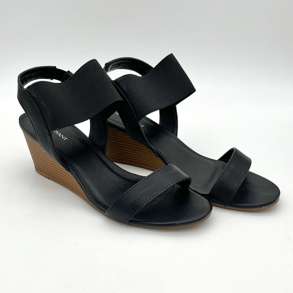 Black Lane Bryant Wedge Sandals, 11W